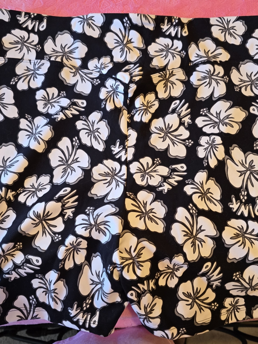 PINK Victoria's Secret Black and White Floral Bike Shorts